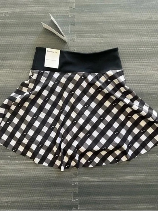 adidas Black and White Gingham Skater Shorts - Picture 2 of 5